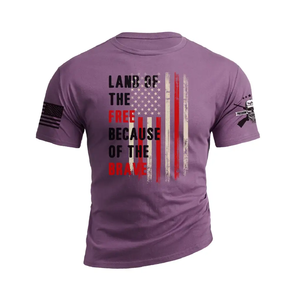 LAND OF THE FREE BECAUSE OF THE BRAVE GRAPHIC TEE