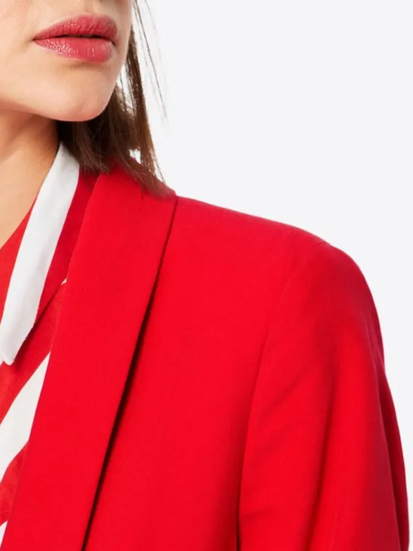 Red Plain Colored Soft Feel Blazer