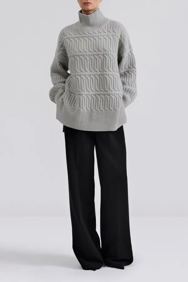Cable Knit Turtleneck Sweater