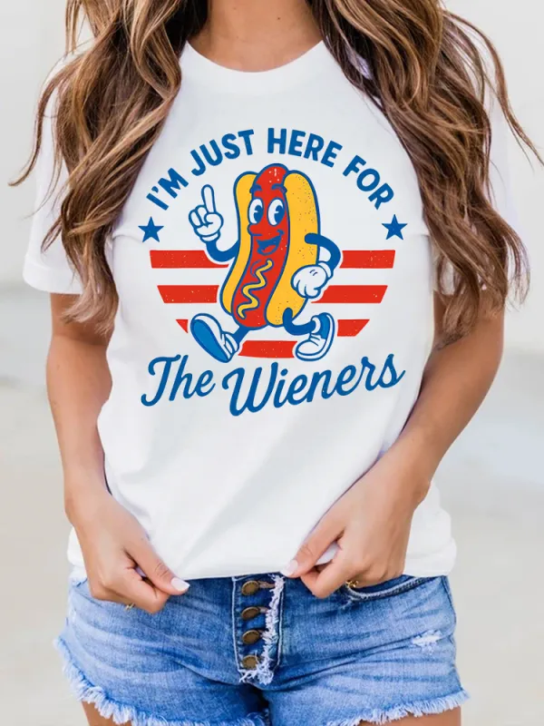 Women's Hot Dog Graphic Printed Tee