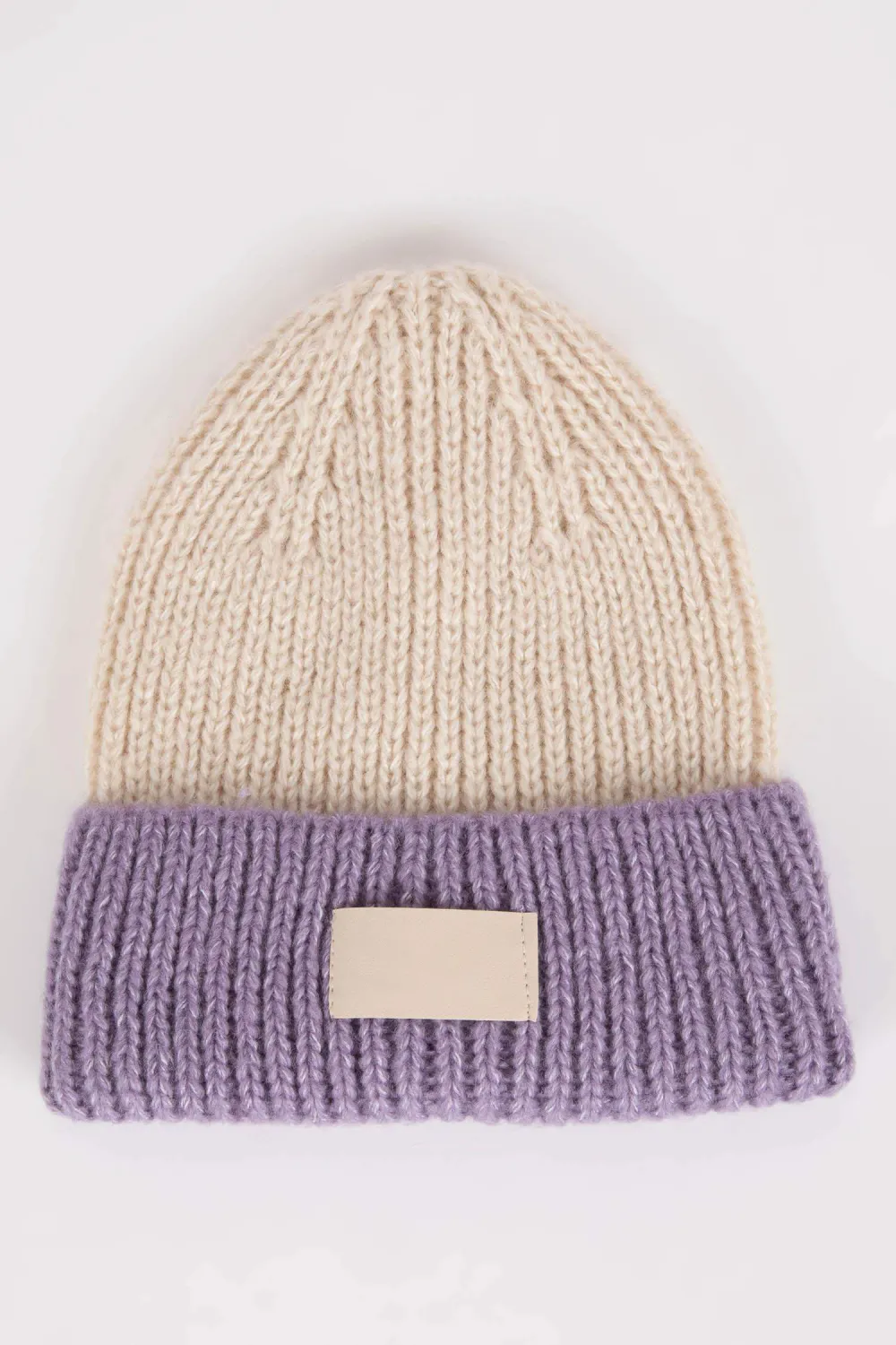 Color-Blocked Patchwork Beret for Women