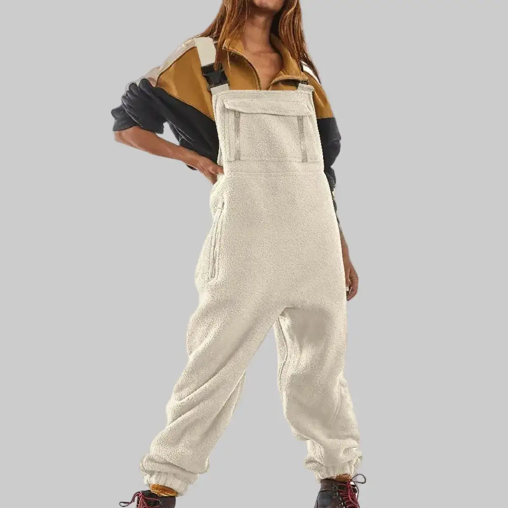 Linen Blend Wide Leg Relaxed Jumpsuit