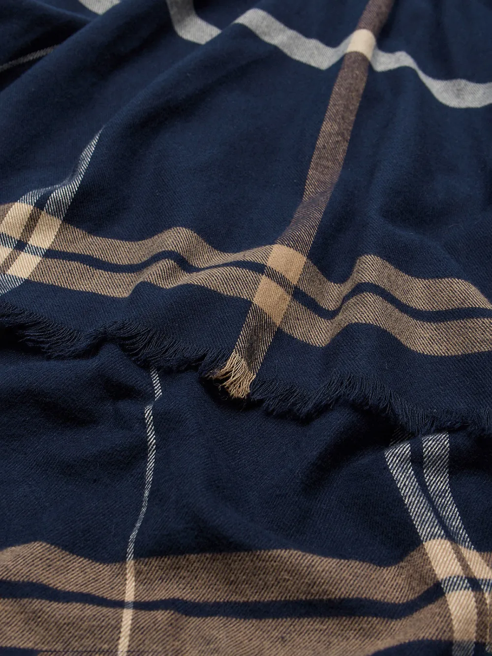 Retro Checkered Fringed Scarf
