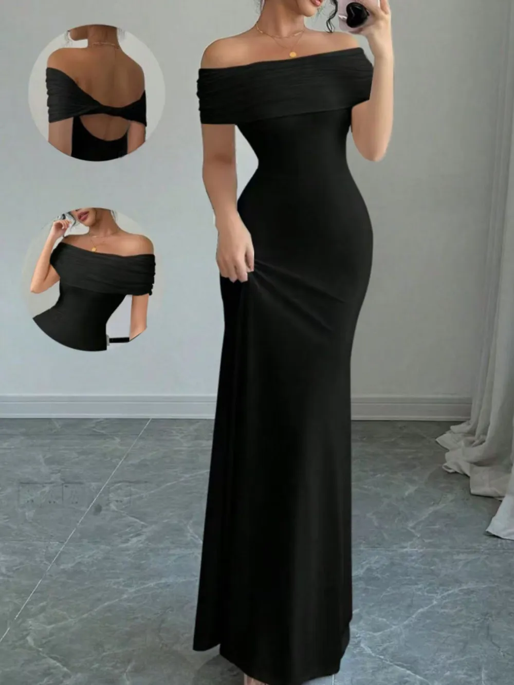 Drape Off Maxi Dress