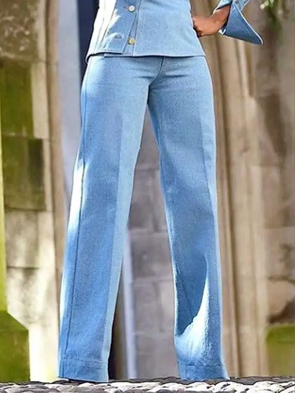 Long Sleeve Asymmetric Top And Pants Set