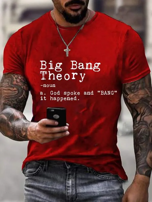 God's Definition of Big Bang Theory Cotton Crew Neck Men's T-shirt