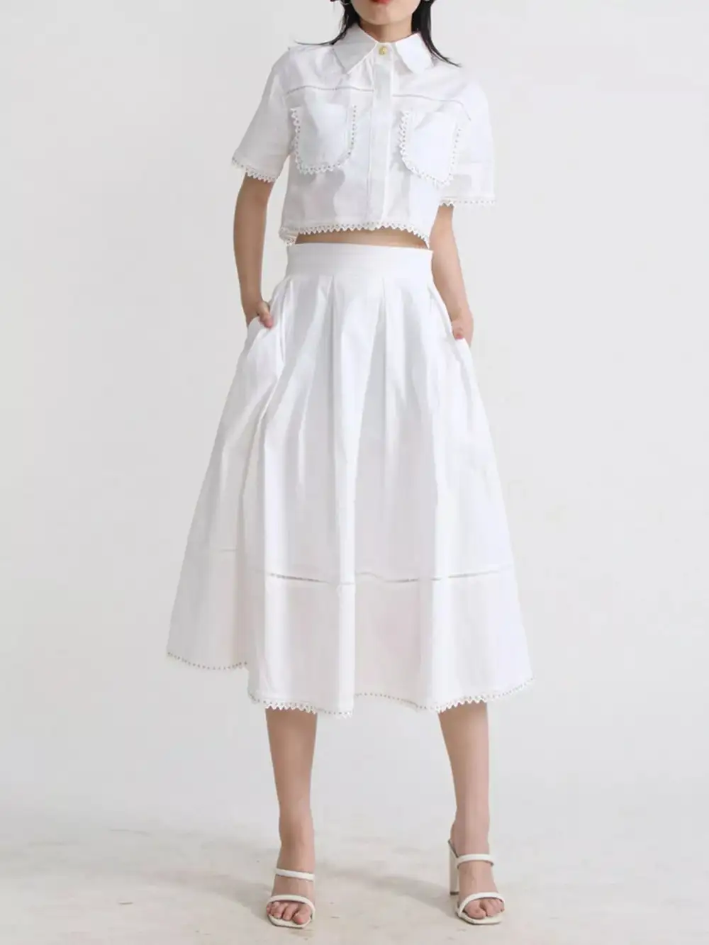 Comfort Button Front Short Sleeve Coordinated Sets