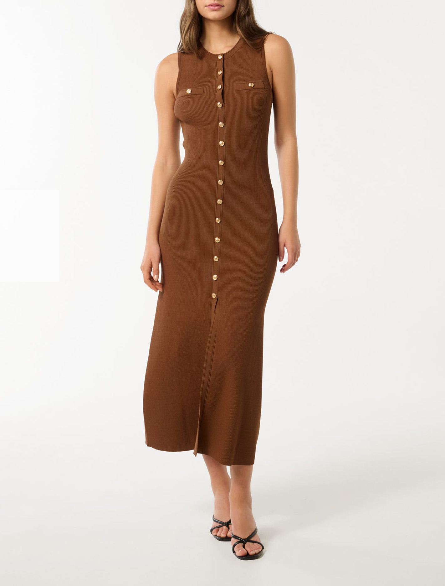 Button Through Knit Dress