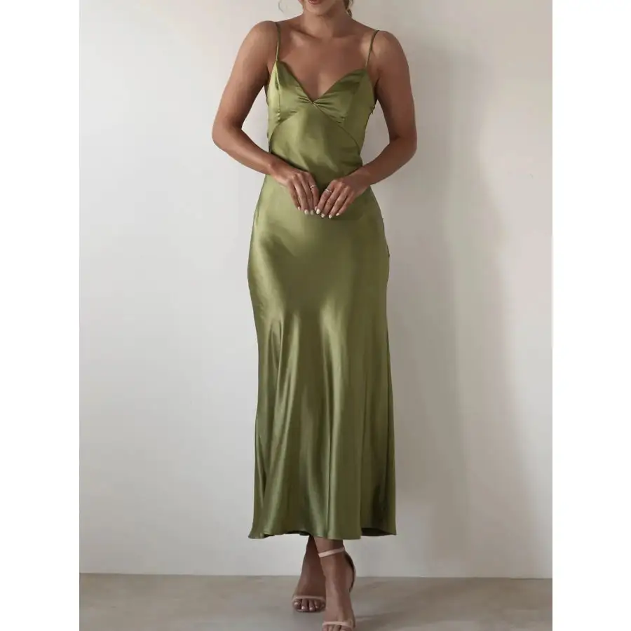 Satin Backless Cami Dress