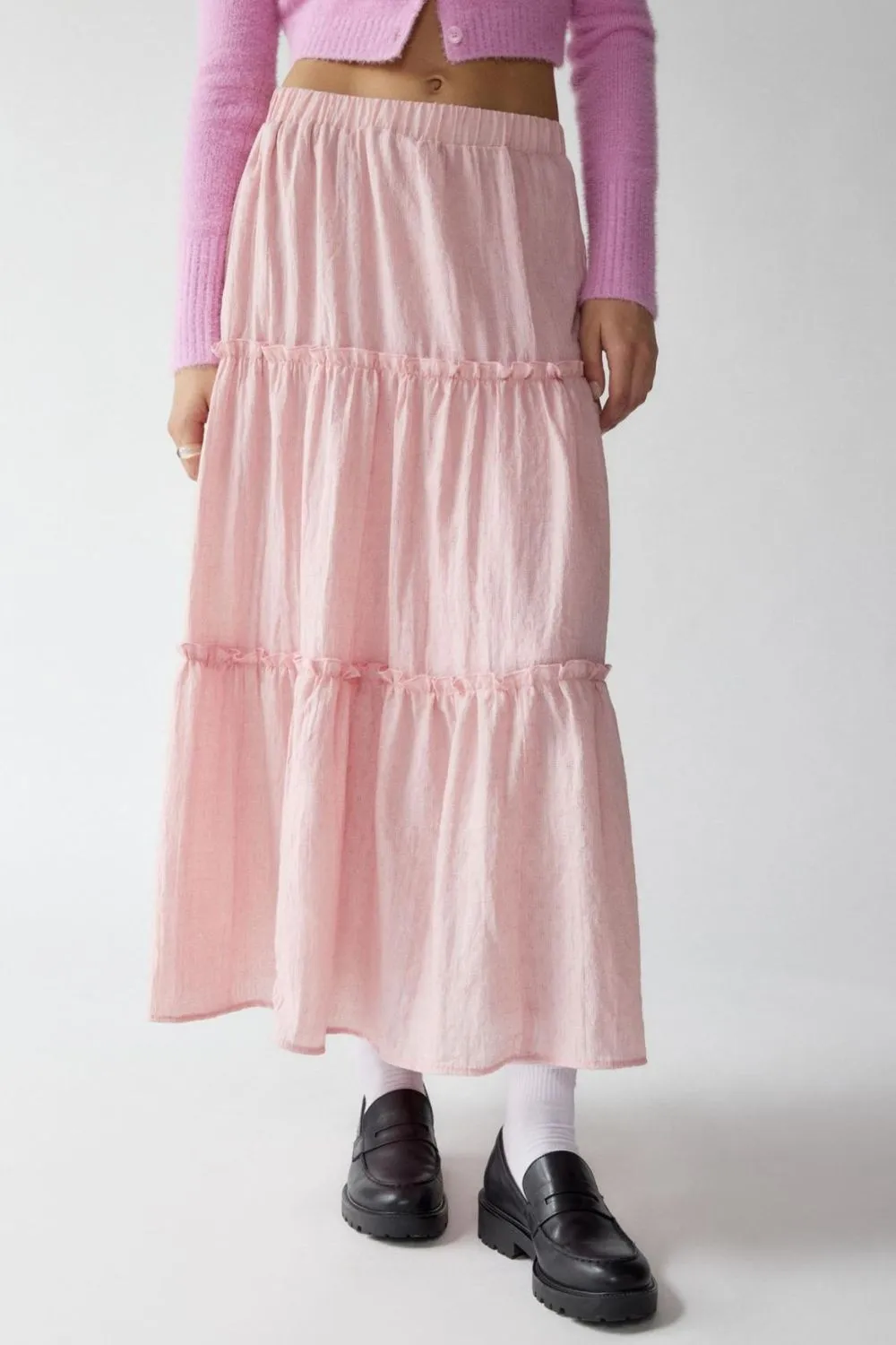 Cotton Blend Frill Skirt