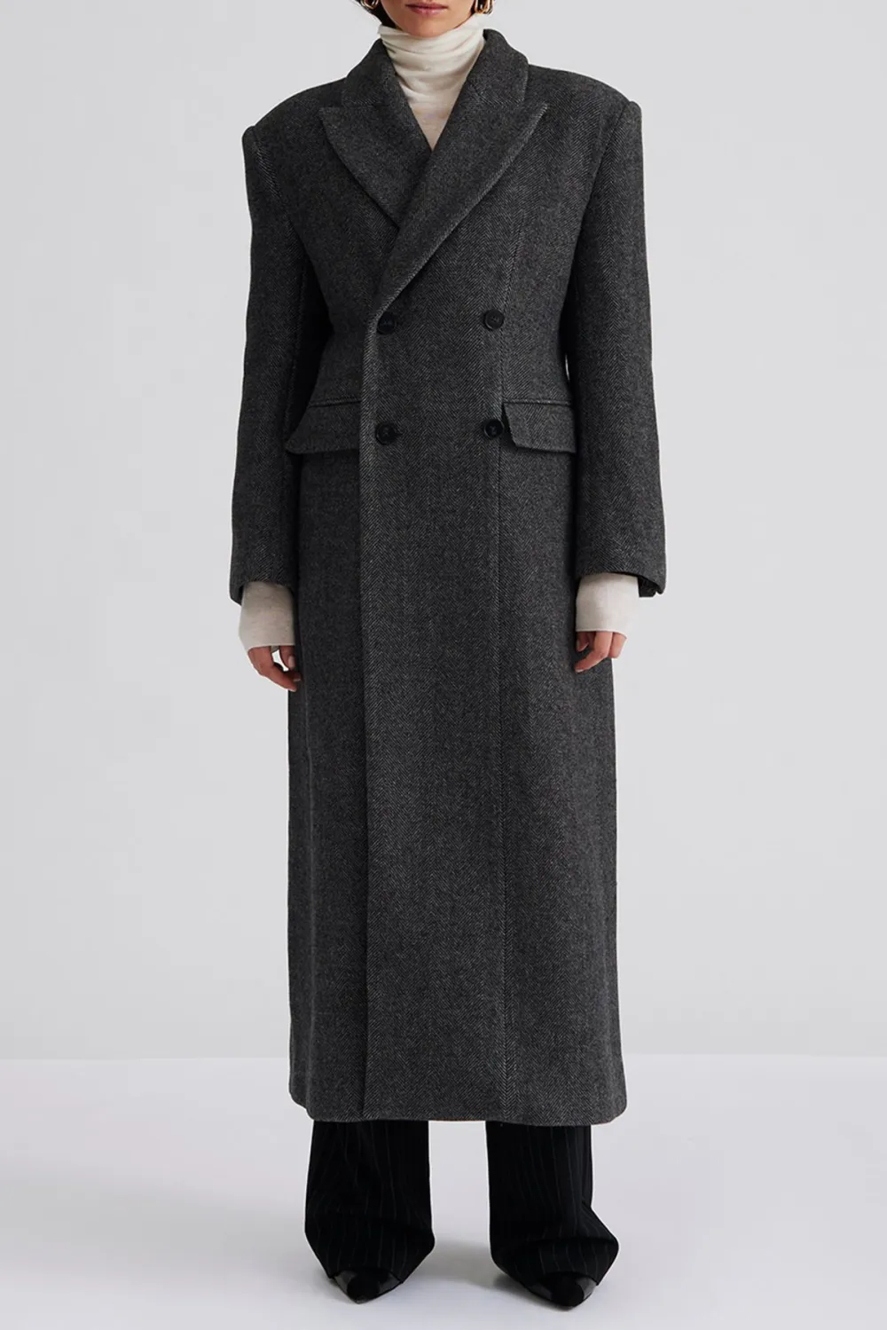 Long Fitted Wool Coat