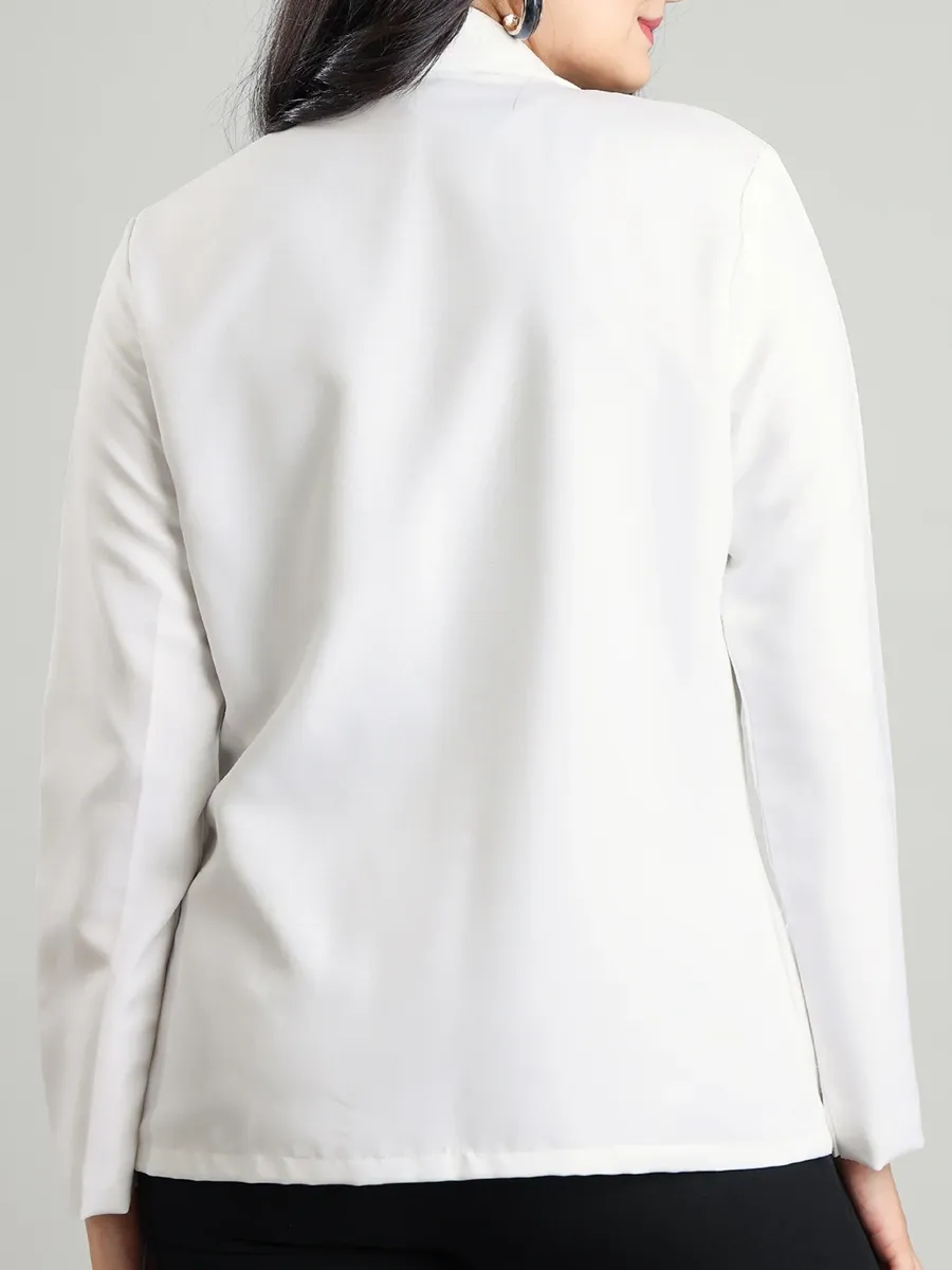 Simple And Fashionable White Art-Printed Women's Jacket