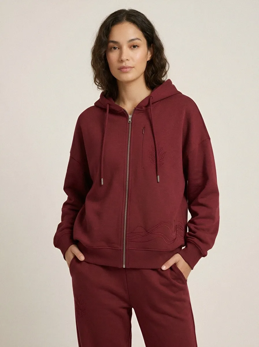 Women's Sage Green Modern Zip-Up Hoodie Jacket & Jogger Set