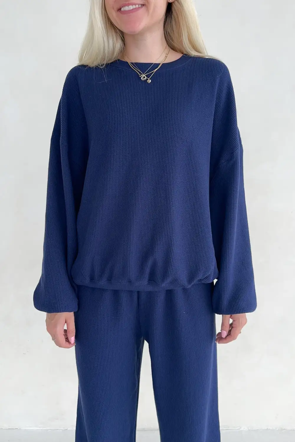 Modern Waffle Knit Sweatshirt