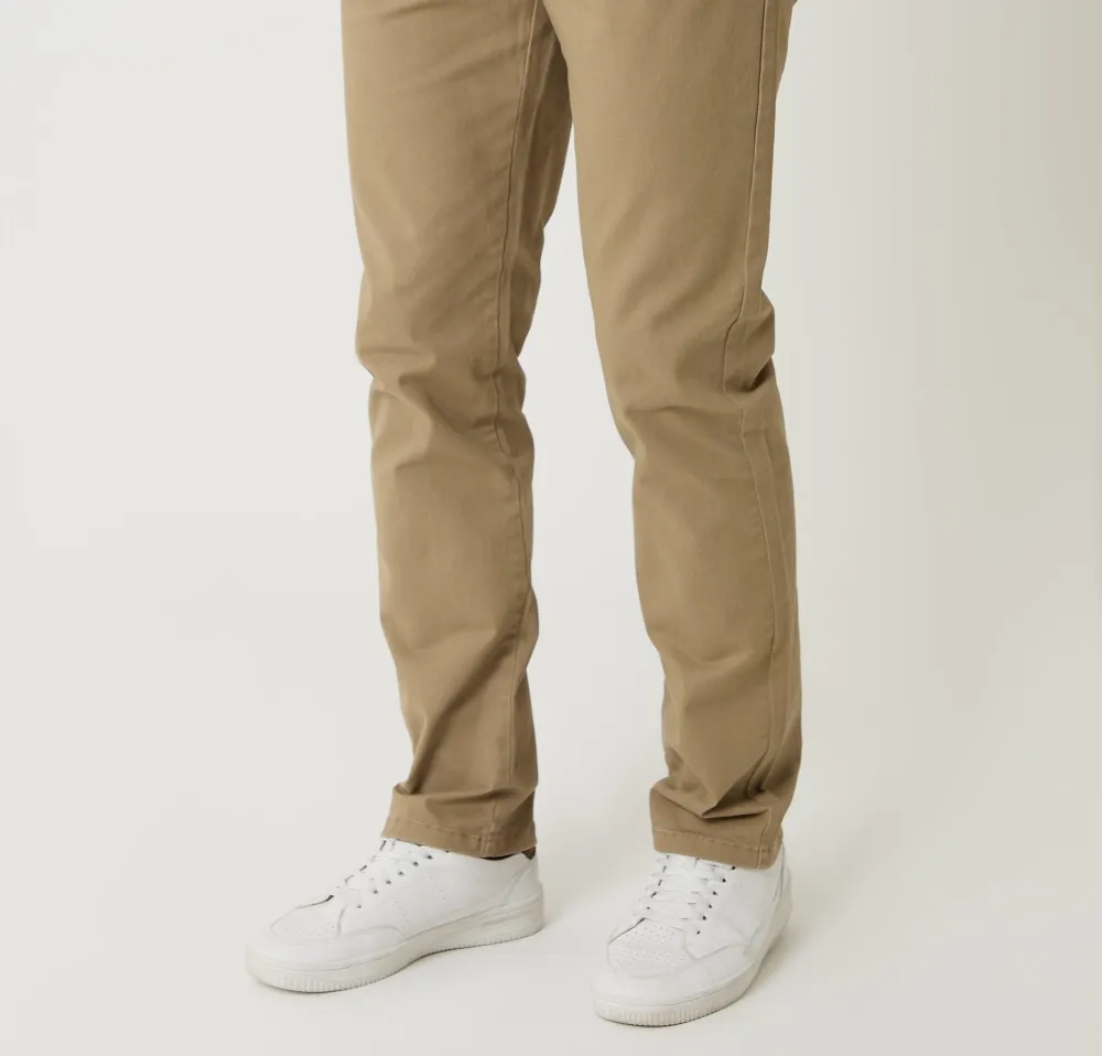 Men's Dark Stone Cotton Blend Slim-Fit Pants
