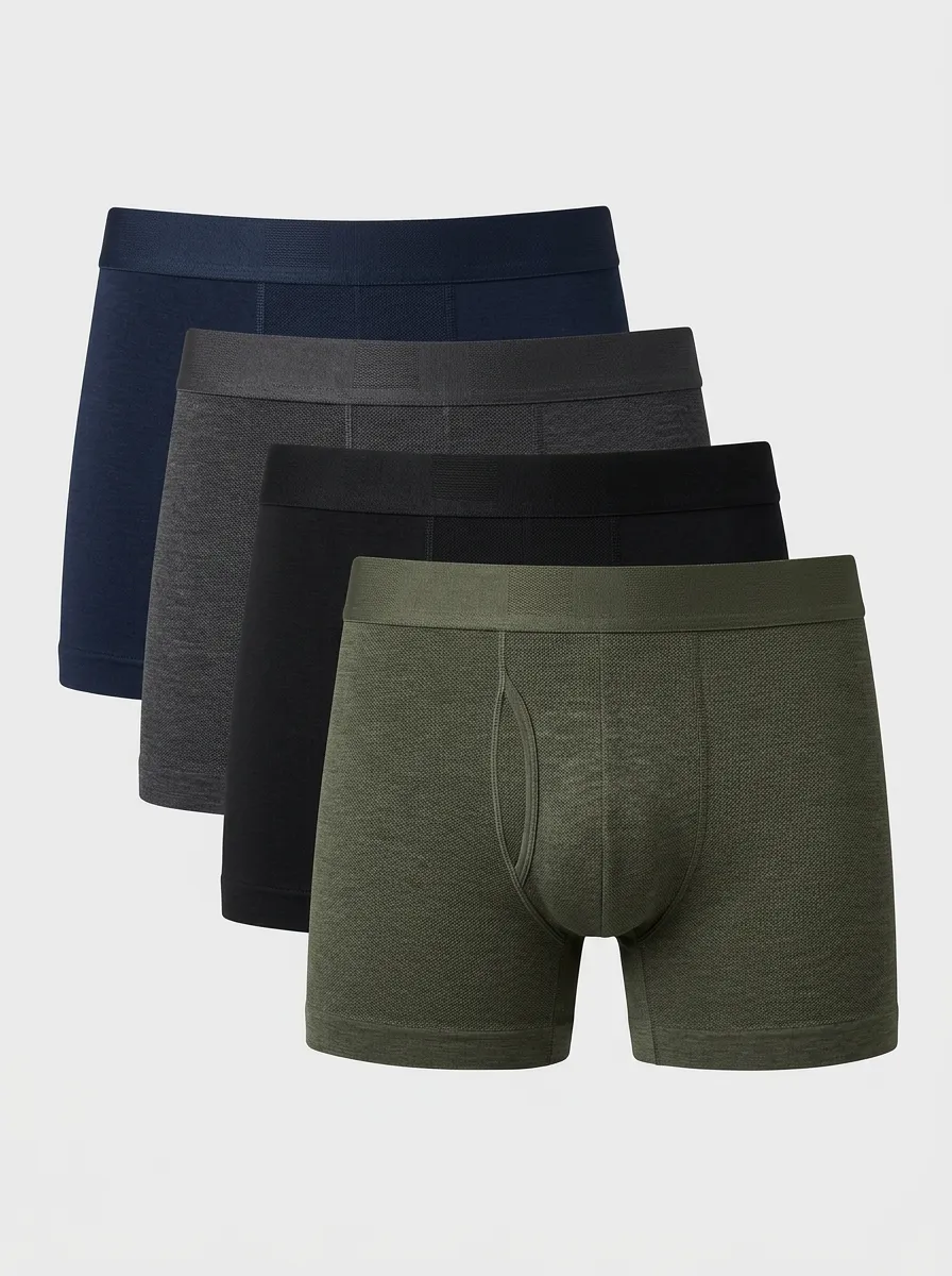 Everyday Textured Utility Look Men' Four Pack Boxer Briefs
