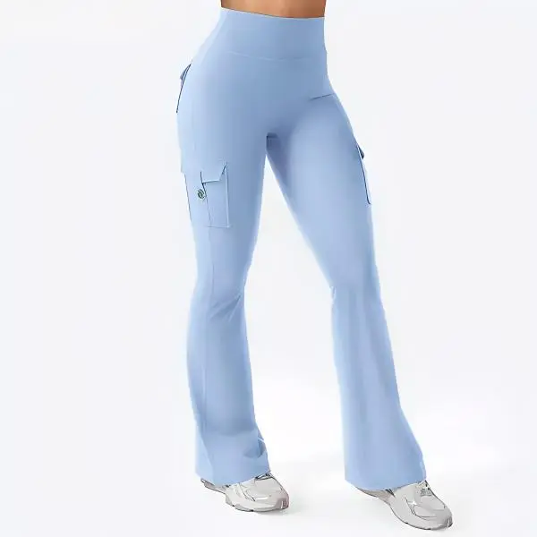 Women's High Waisted Scrunch Flare Yoga Leggings with Pockets