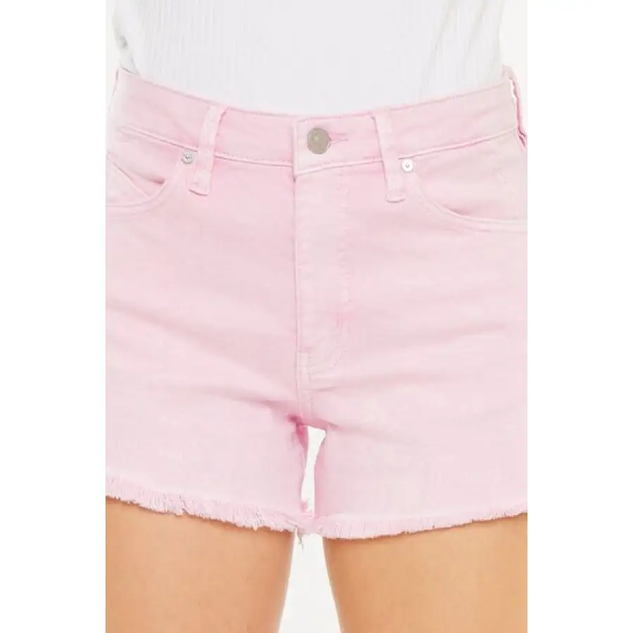 Raw Hem High Waist Denim Shorts