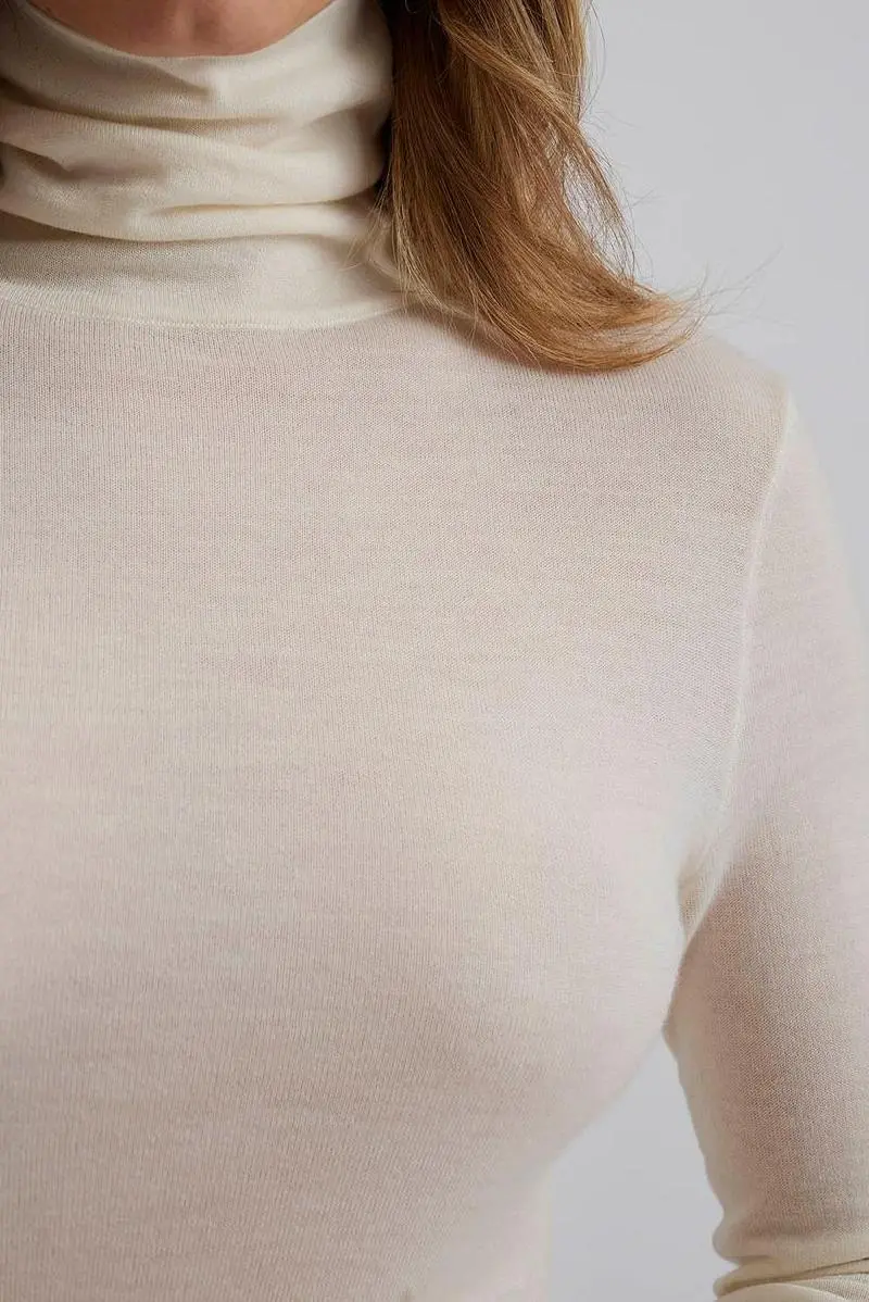 Silk Blend Turtleneck Sweater