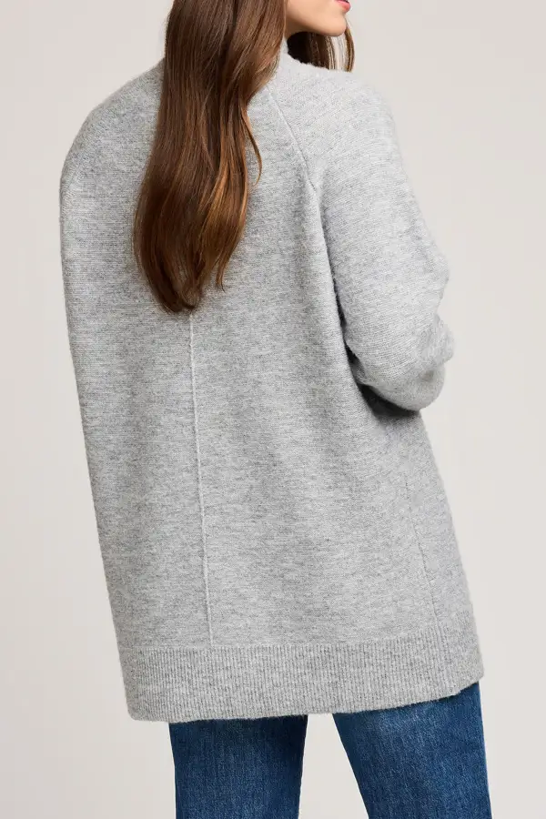 Mock Neck Oversized Tunic Sweater