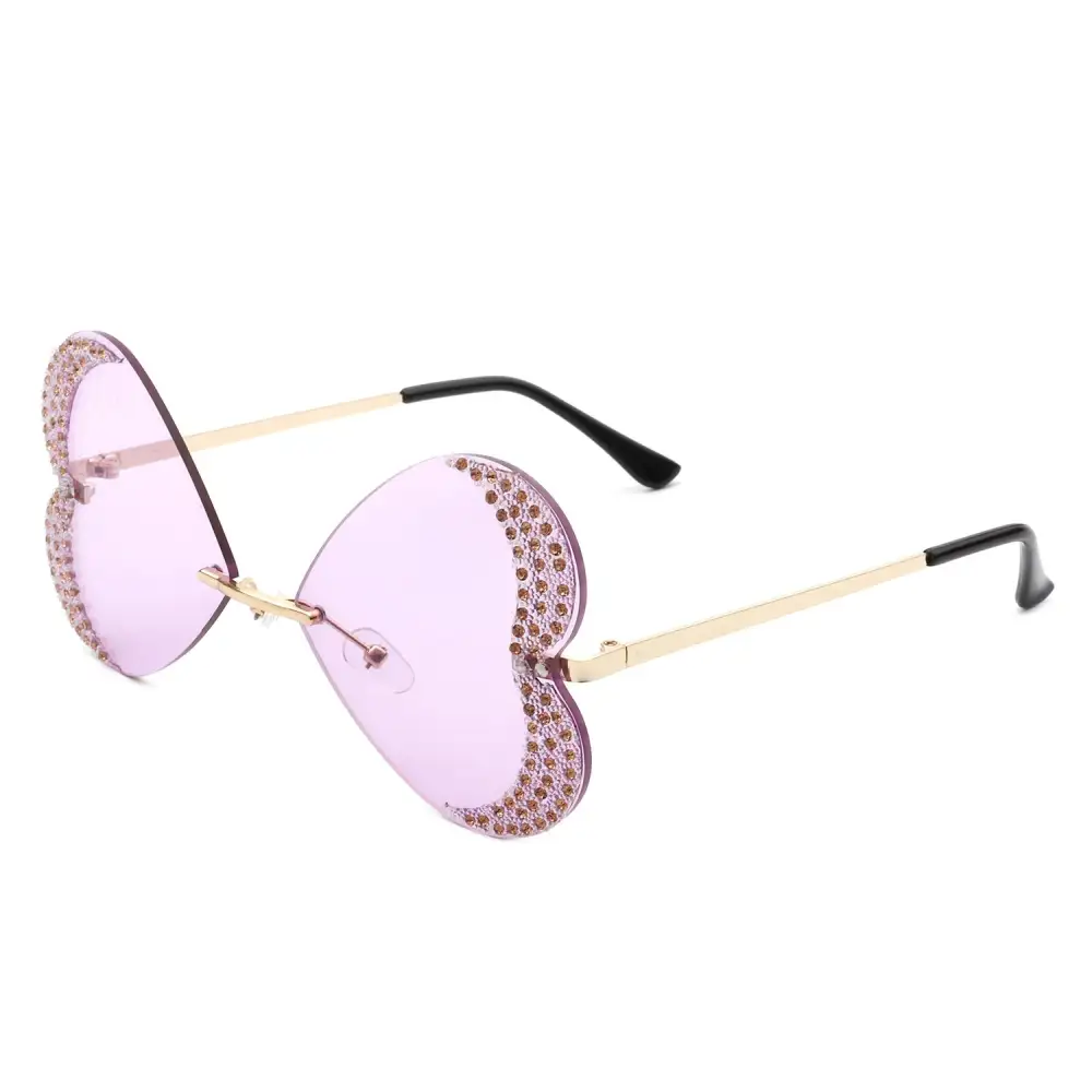 Rimless Butterfly Frame Sunglasses