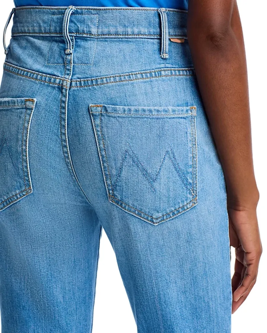 Belt Loops High Rise Flare Leg Ankle Jeans