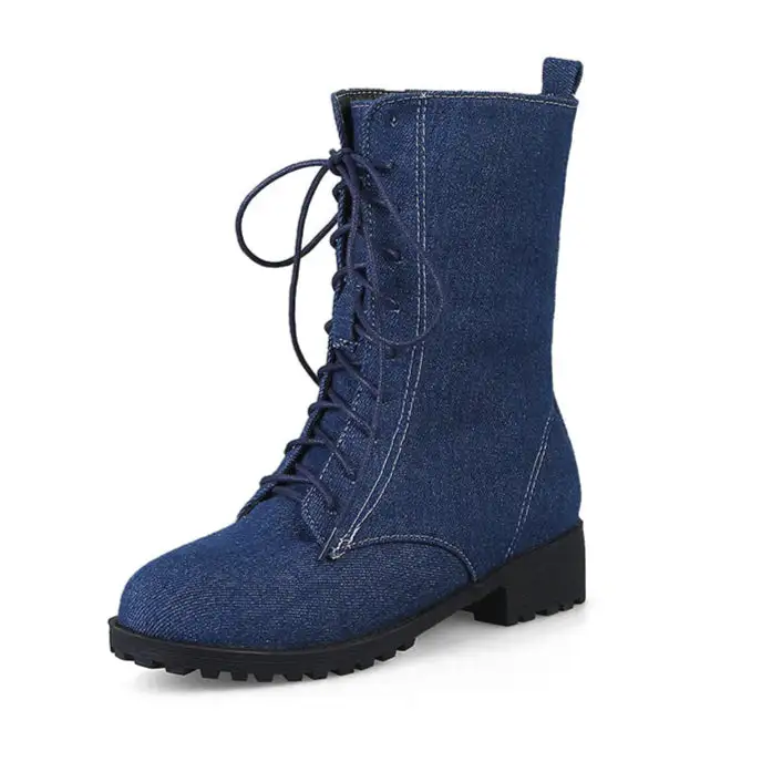 Mid-Calf Combat Boots