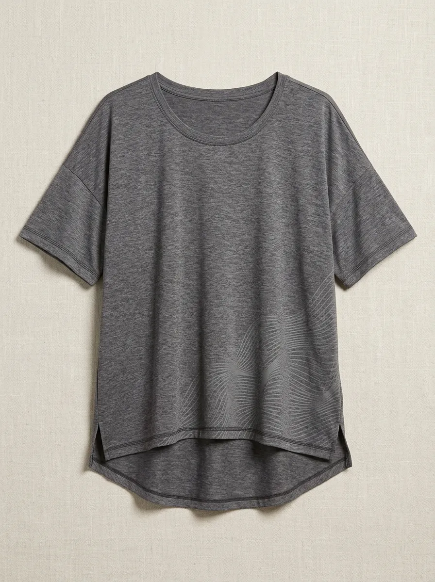 Women's Studio Athletic Abstract Wave Printed T-shirt