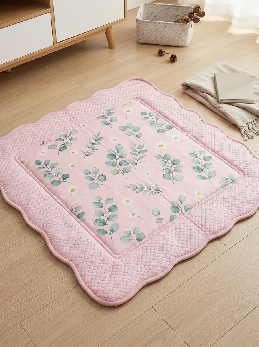 Botanical Daisy Eucalyptus Pattern Cooling Mat