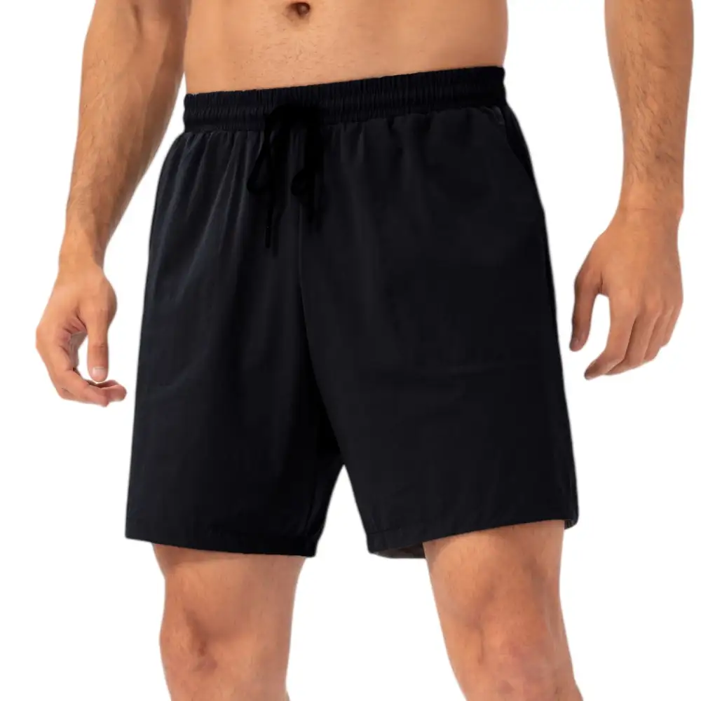 Refined Drawstring Elastic-Waist Side-Pocket Lightweight Men's Athletic Shorts