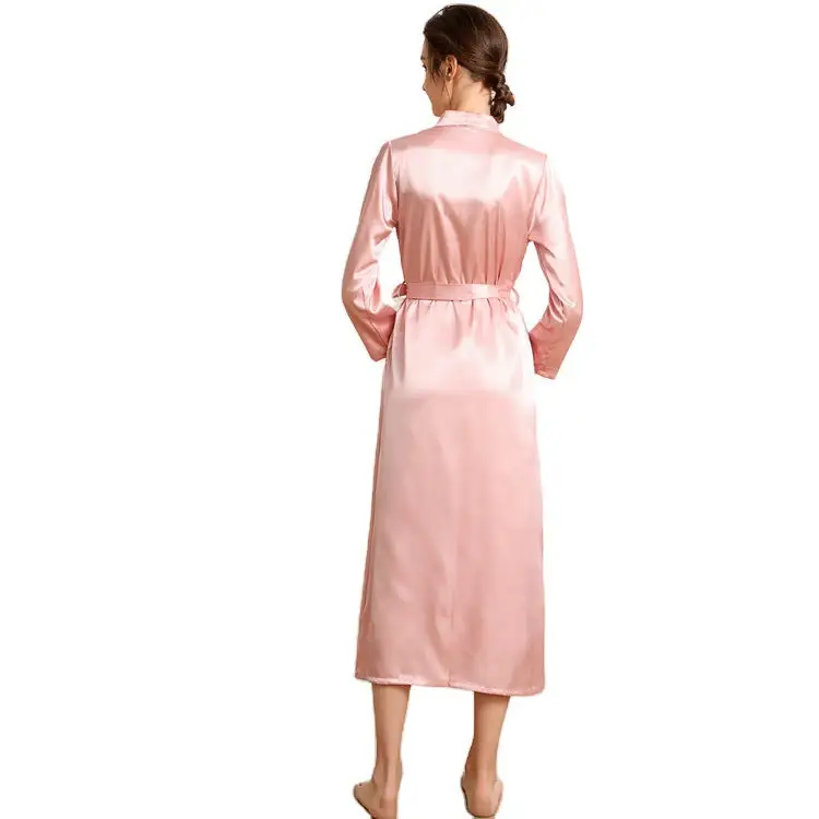 Midi Length Hem Robe with Tie Waist