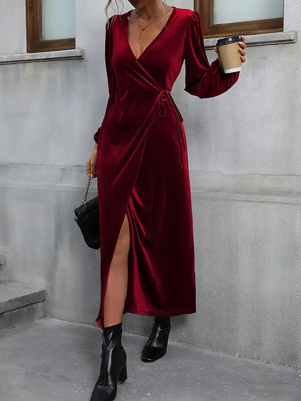 High Elasticity Neck Maxi Dress