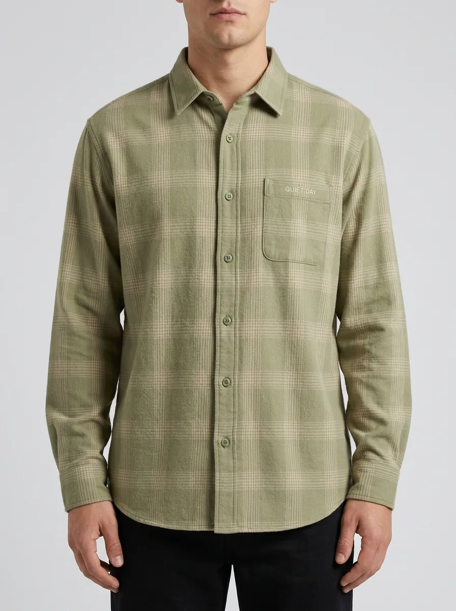 Modern Texture Plaid Long-Sleeve Men's Long-Sleeve Shirt