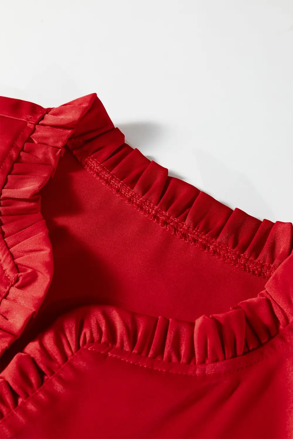 Frilled Bow Detail V-Neck Blouse