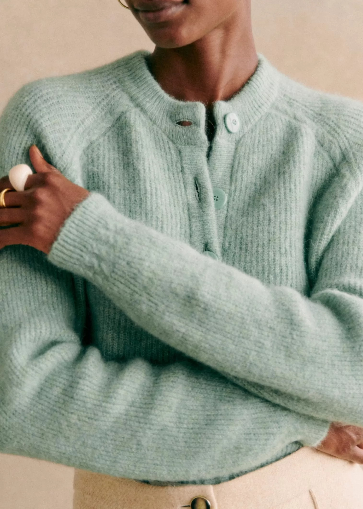 Neo Mint Button Up Cardigan