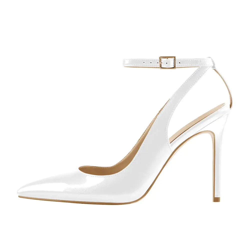 Sleek Pointed Toe Stiletto Ankle Strap Pumps