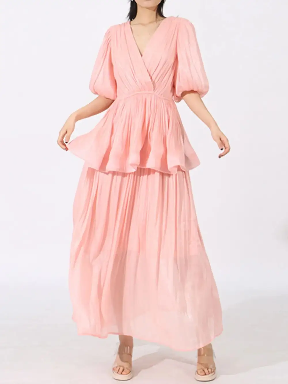 Puff Sleeve Maxi Dress