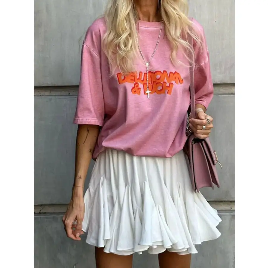 Elastic Waist Ruffled Hem Skirt