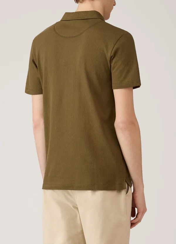 Contemporary Everyday Slim Fit Mesh Cotton Short Sleeve Polo Shirt