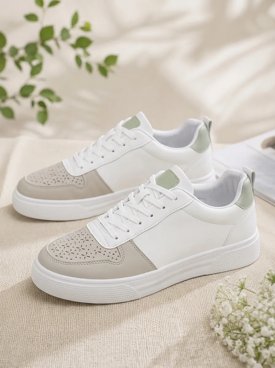 Men's Casual Minimalist Perforated Pattern Patterned Skate Shoes