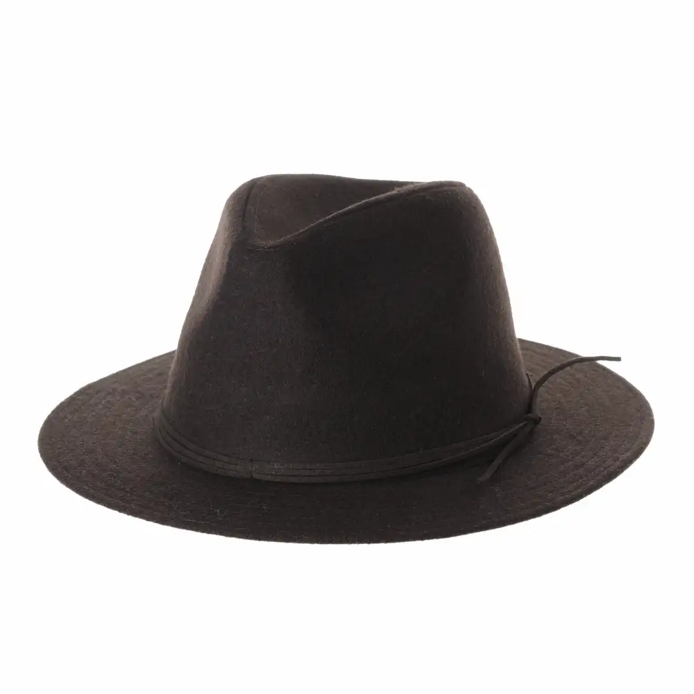 Wide Brim Faux Leather Sun Hat