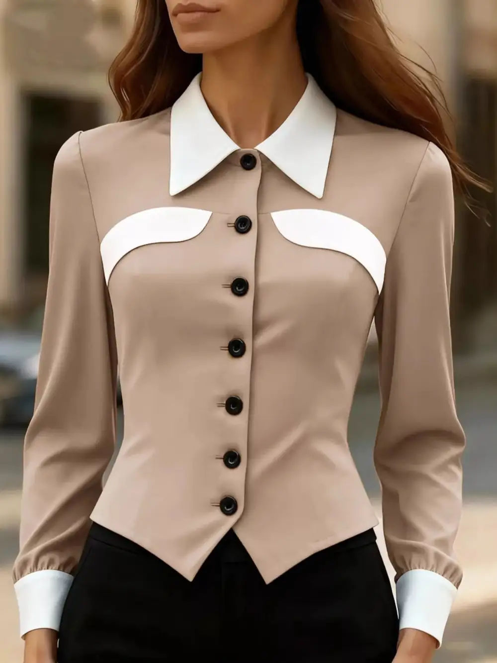 Contrast Button Down Shirt