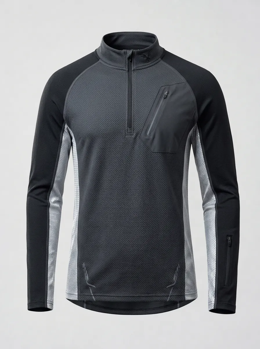 Men's Outdoor Sports Tactical Quarter Zip Printed Pullover Shirt