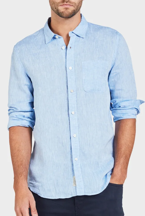 Lightweight Linen Button Down Long Sleeve Shirt
