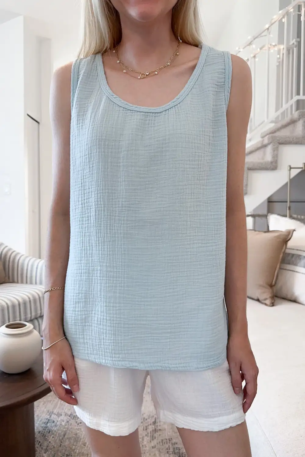 Breezy Cotton Sleeveless Blouse