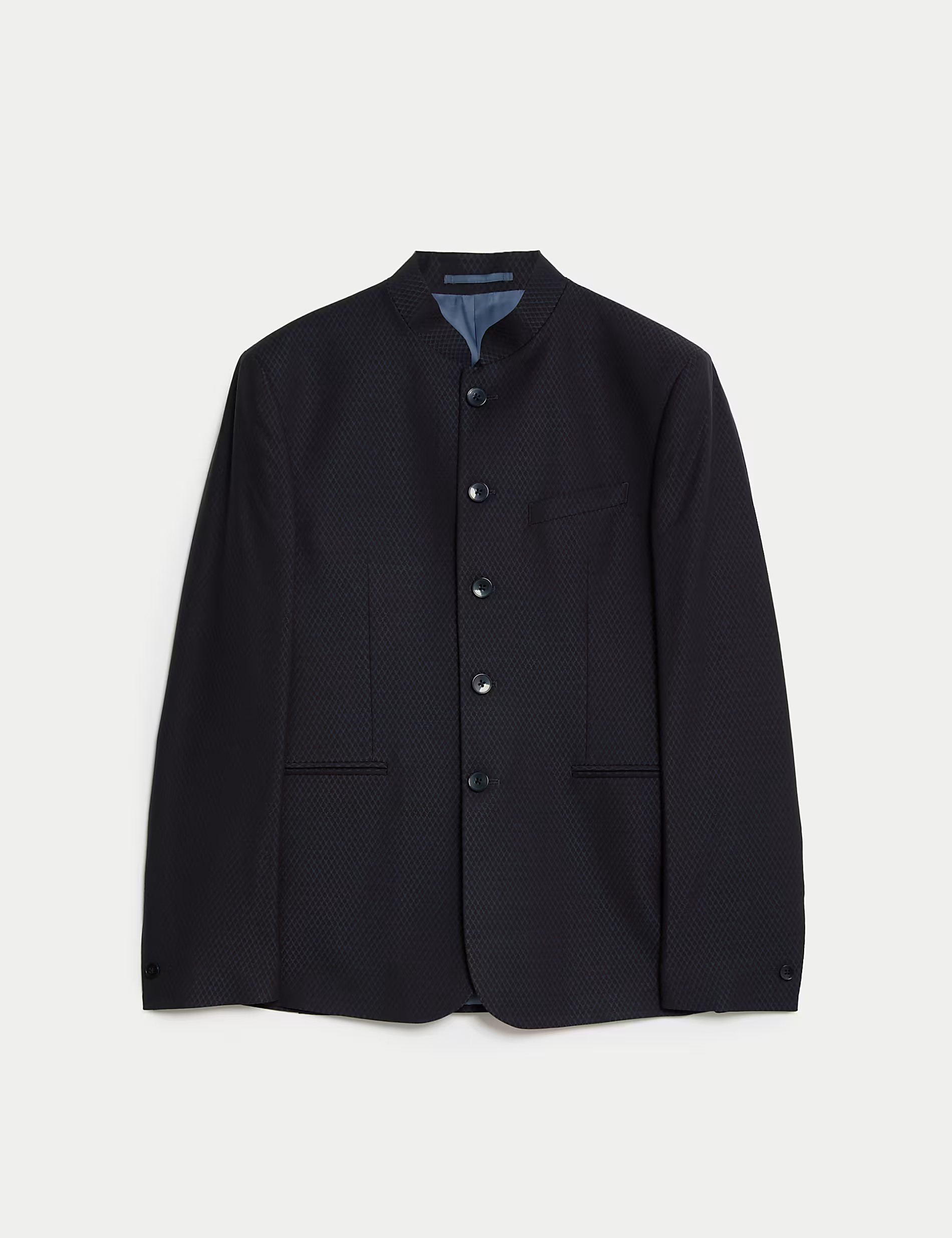 Black Textured Jacquard Jacket