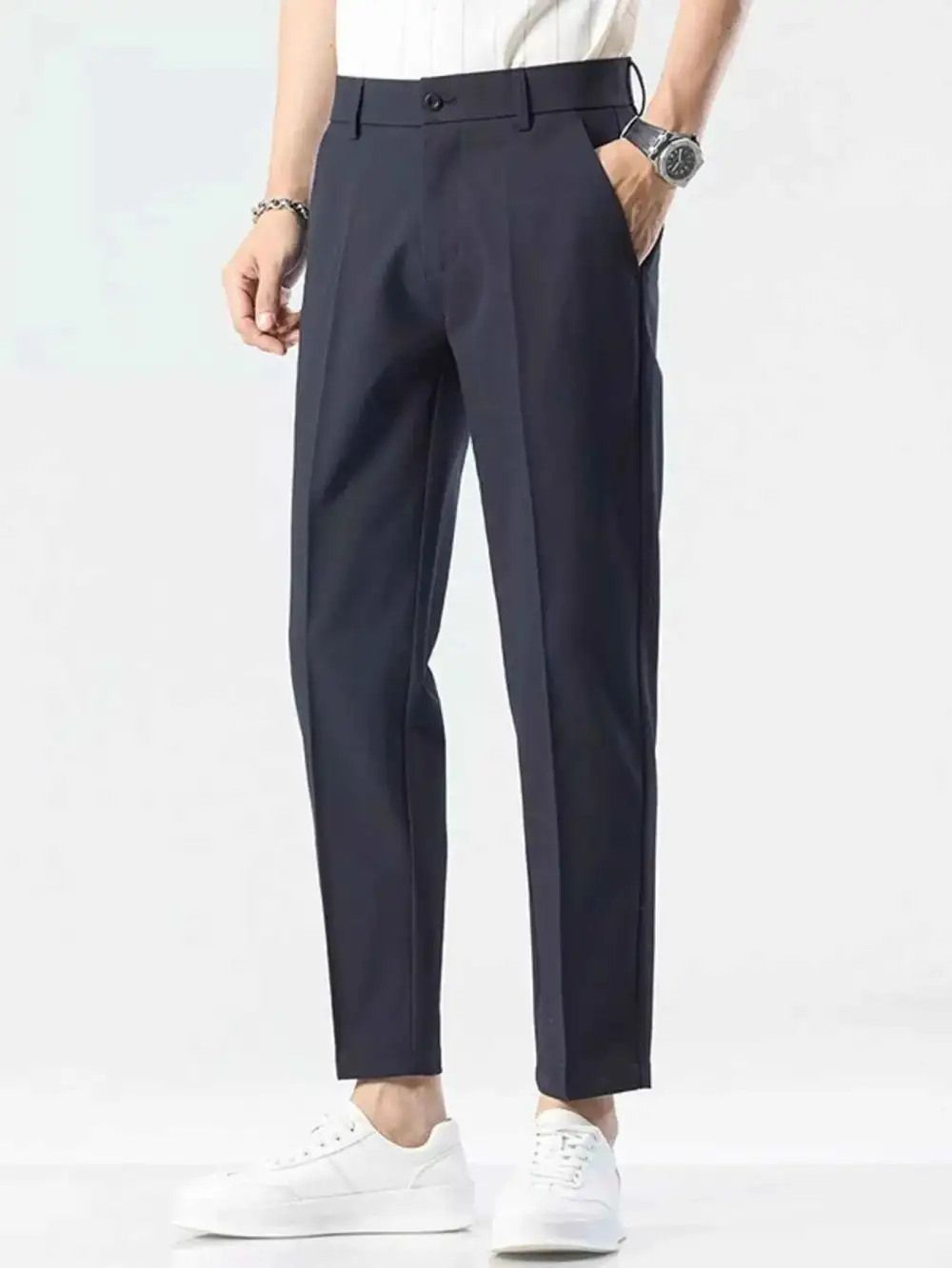 Straight-Leg Casual Pants