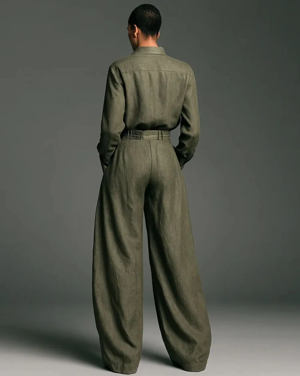 Vintage Relaxed Cardigan and High-Waisted Set