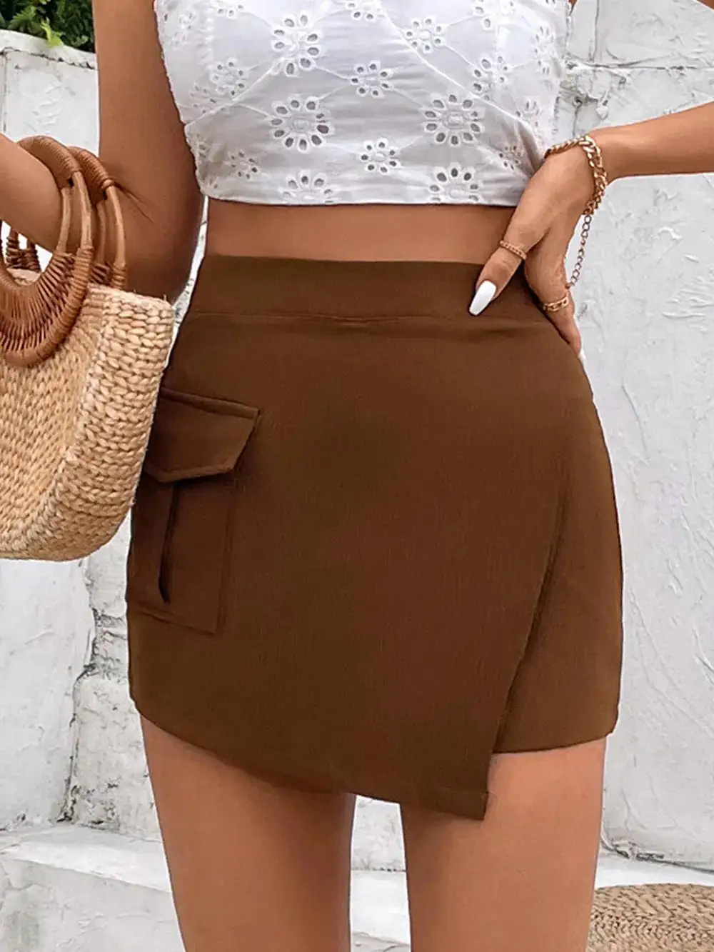 Pocketed High-Waist Shorts