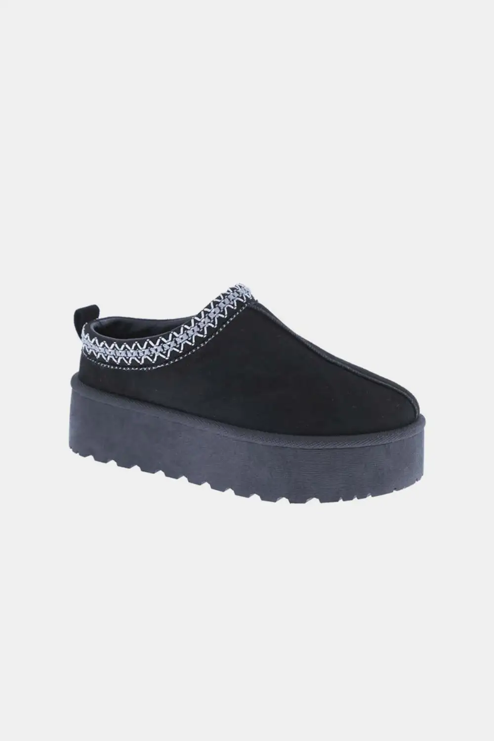 Comfort Platform Embroidered Trim Slip-On Shoe